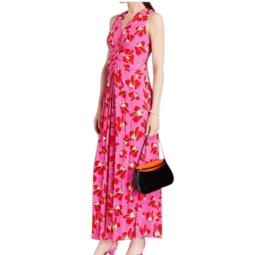 Diane Von Furstenberg Crepe Ace Maxi Dress Size 16